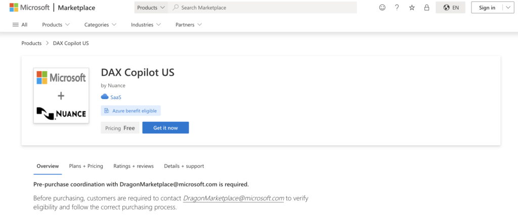 Nuance DAX Copilot (Microsoft)